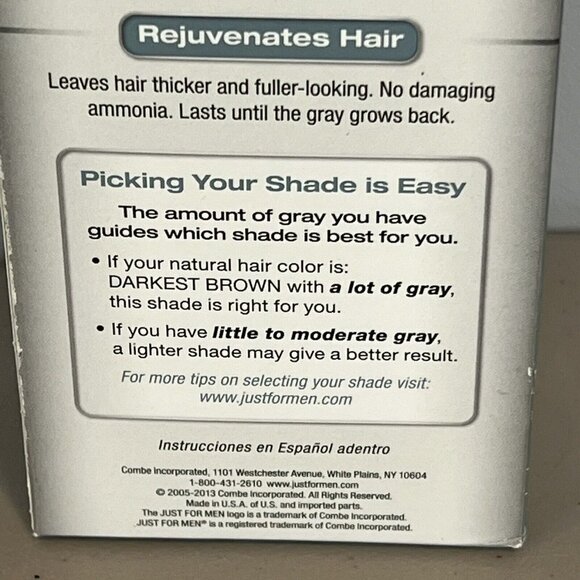 Just for Men Original Formula #H-50 Darkest Brown Shampoo-In Hair Color - Picture 9 of 15